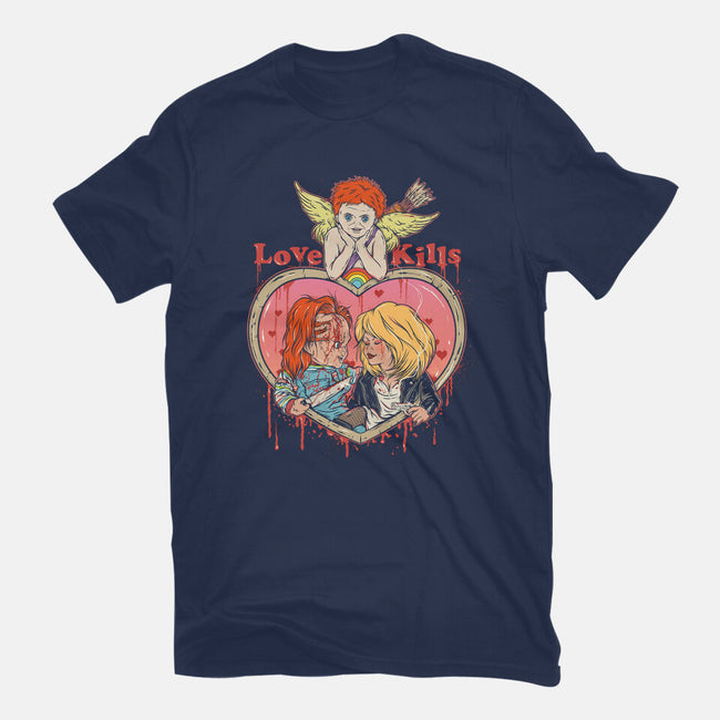 Love Kills-mens basic tee-Green Devil