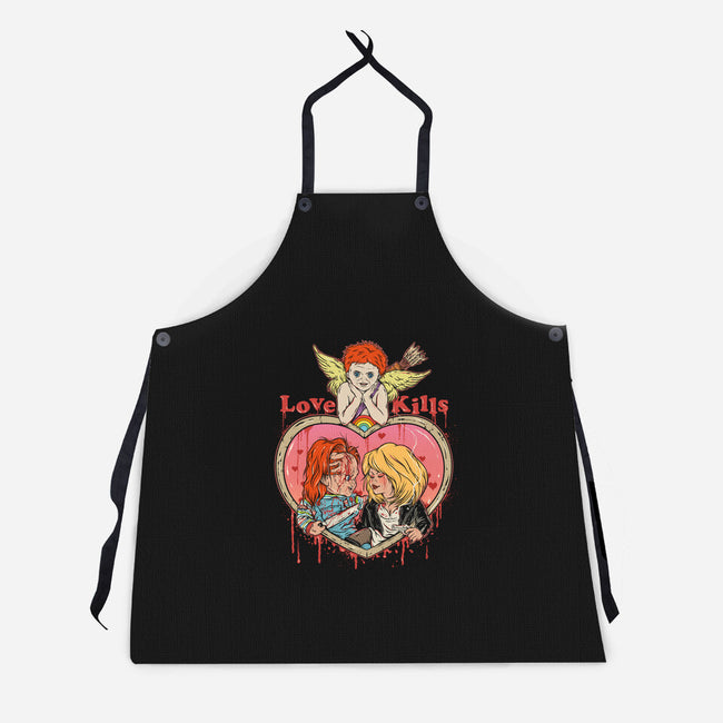 Love Kills-unisex kitchen apron-Green Devil