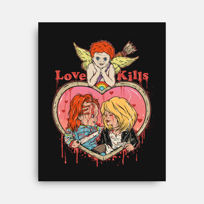 Love Kills-none stretched canvas-Green Devil