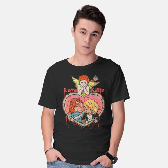 Love Kills-mens basic tee-Green Devil