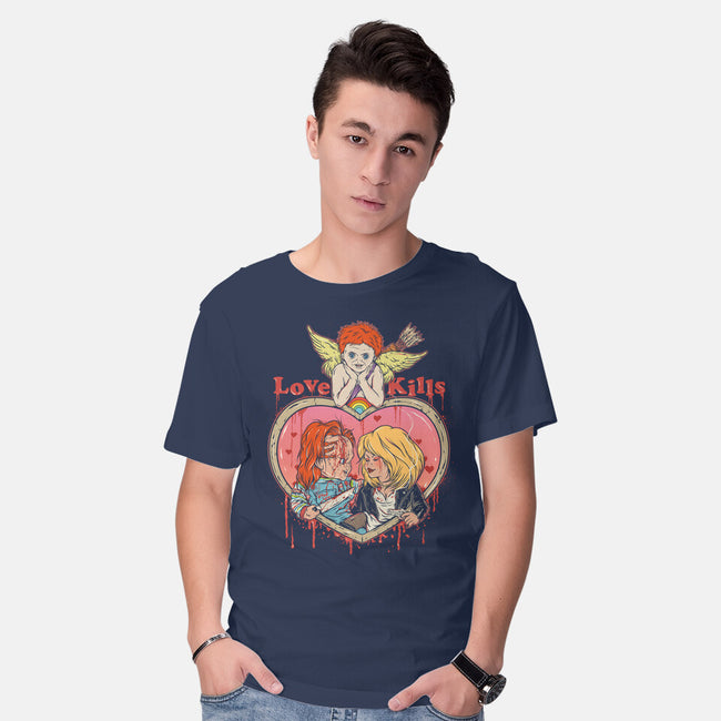 Love Kills-mens basic tee-Green Devil