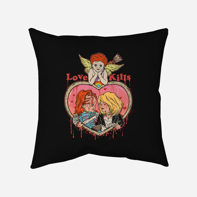 Love Kills-none removable cover throw pillow-Green Devil