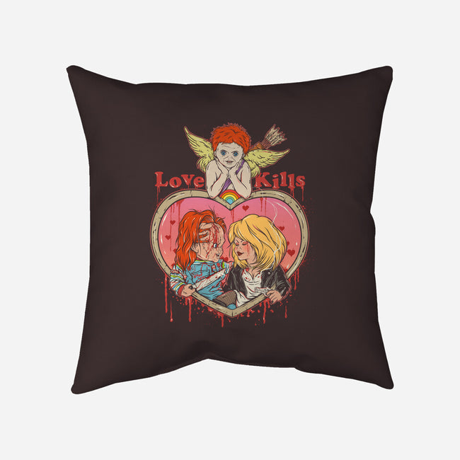 Love Kills-none removable cover throw pillow-Green Devil