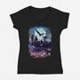 Magic World-womens v-neck tee-fanfabio