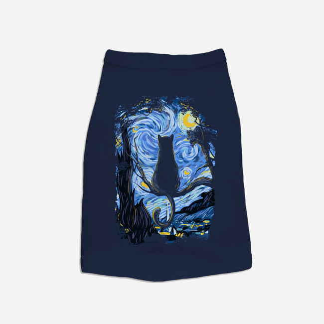 Cat Starry Night-dog basic pet tank-fanfabio