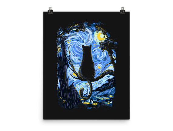 Cat Starry Night