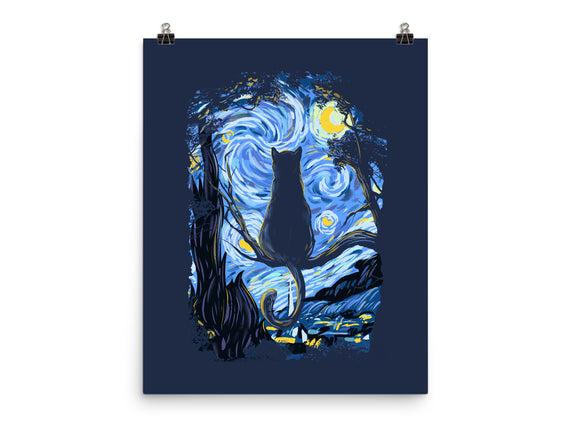 Cat Starry Night