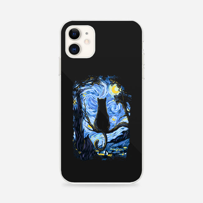 Cat Starry Night-iphone snap phone case-fanfabio