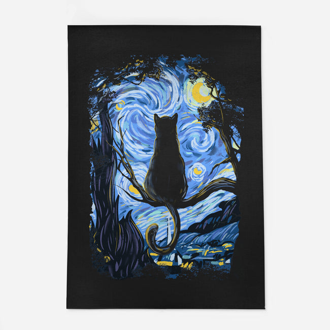 Cat Starry Night-none indoor rug-fanfabio