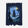 Cat Starry Night-none polyester shower curtain-fanfabio