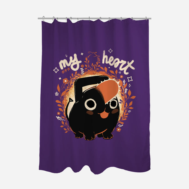 My Chainsaw Heart-none polyester shower curtain-IKILO