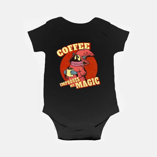 Coffee Improves My Magic-baby basic onesie-leepianti