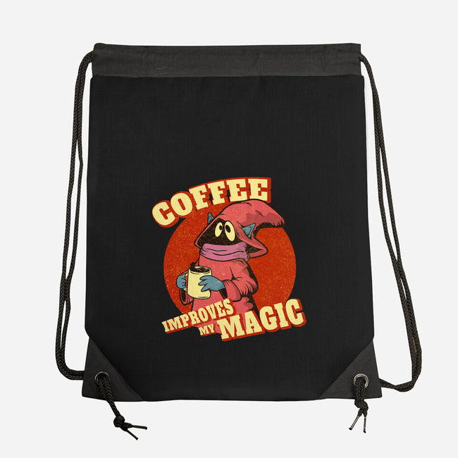 Coffee Improves My Magic-none drawstring bag-leepianti