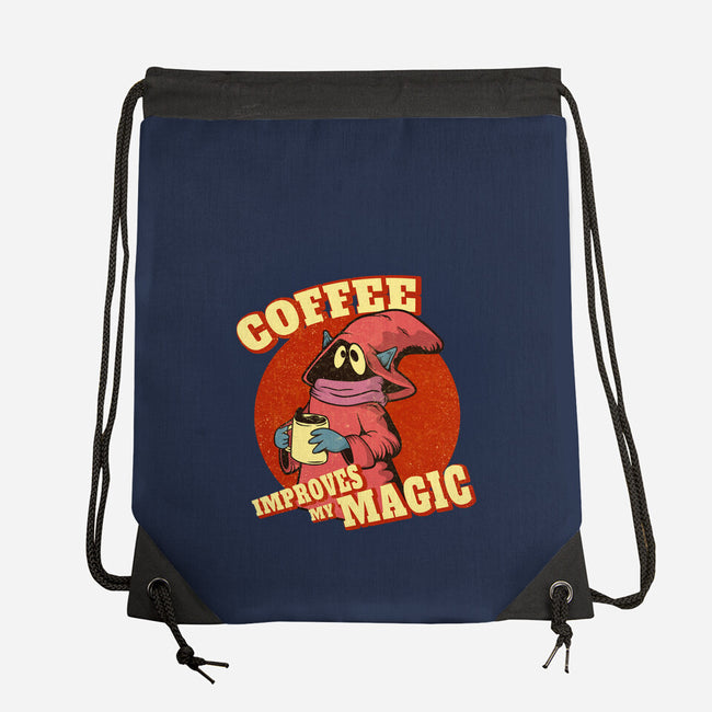 Coffee Improves My Magic-none drawstring bag-leepianti