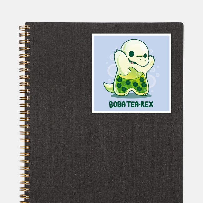 Boba Tea Rex-none glossy sticker-Vallina84