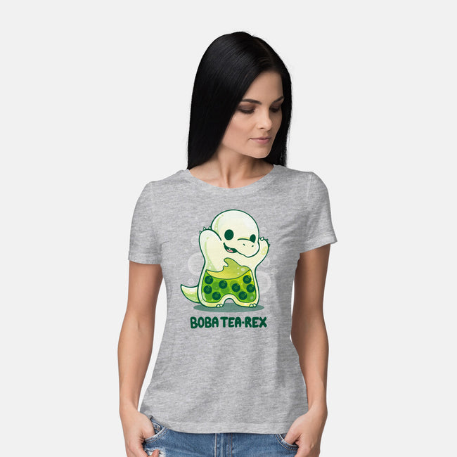 Boba Tea Rex-womens basic tee-Vallina84