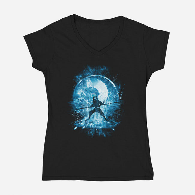 Elemental Storm-womens v-neck tee-kharmazero
