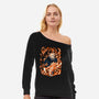Drawn By The Flames-womens off shoulder sweatshirt-1Wing
