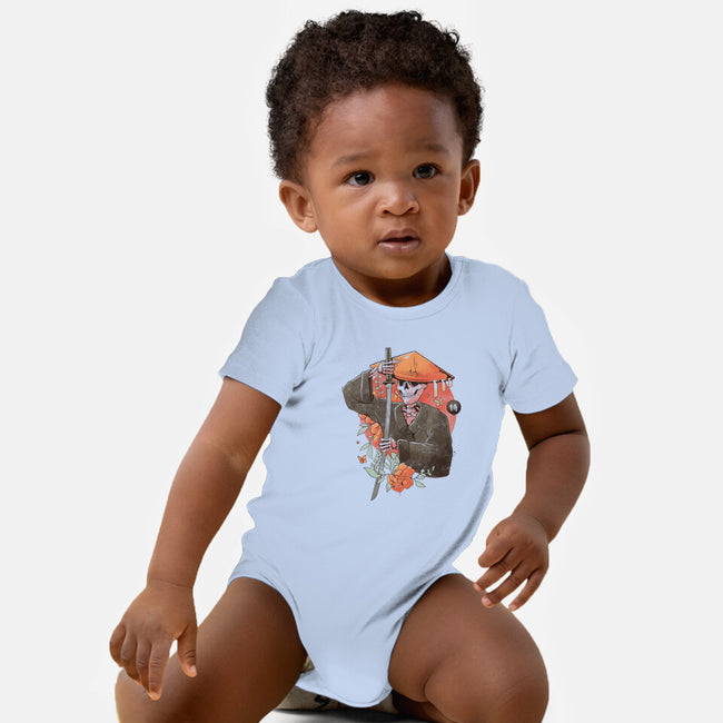 Way Of The Samurai Skull-baby basic onesie-eduely