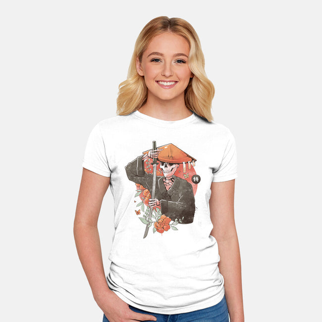 Way Of The Samurai Skull-womens fitted tee-eduely