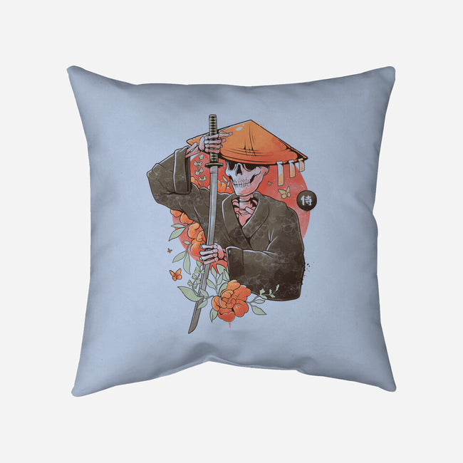 Way Of The Samurai Skull-none removable cover w insert throw pillow-eduely