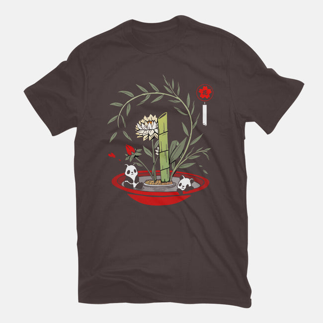 Ikebana Panda-womens basic tee-Vallina84
