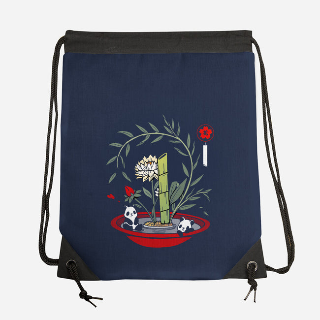 Ikebana Panda-none drawstring bag-Vallina84