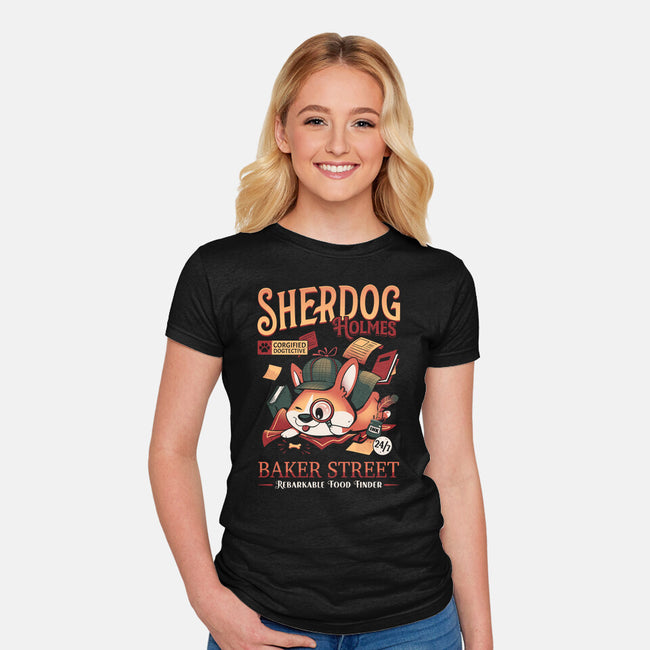 Mister Sherdog Holmes-womens fitted tee-Snouleaf