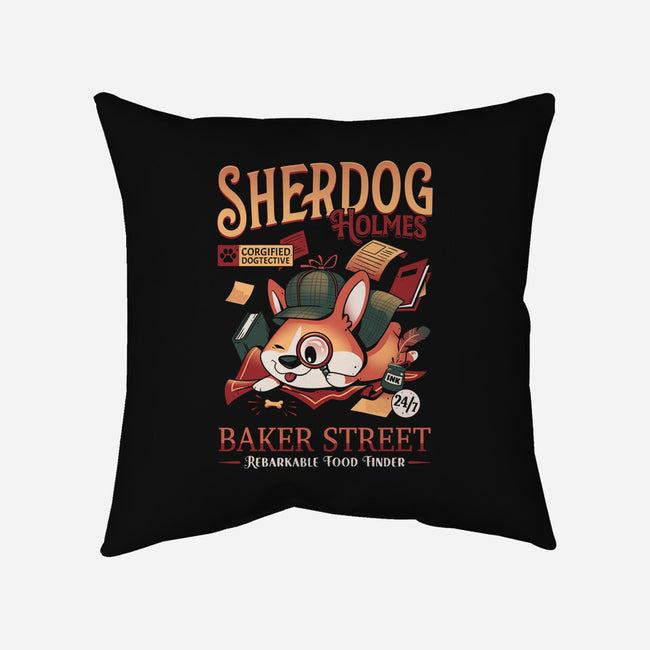 Mister Sherdog Holmes-none removable cover throw pillow-Snouleaf