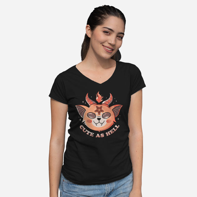 Cute In Hell-womens v-neck tee-Eoli Studio