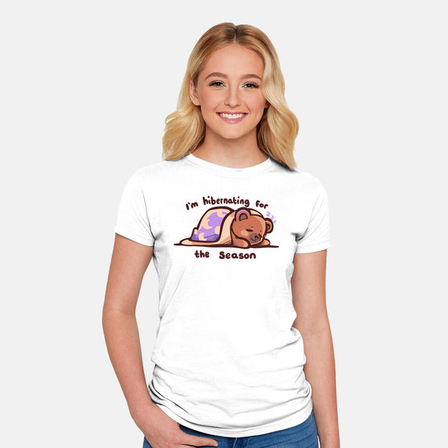 Hibernating For The Season-womens fitted tee-TechraNova