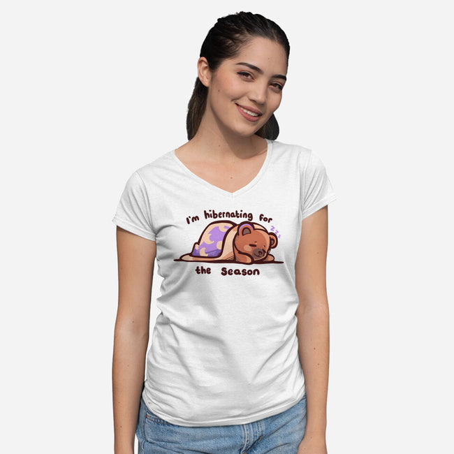 Hibernating For The Season-womens v-neck tee-TechraNova