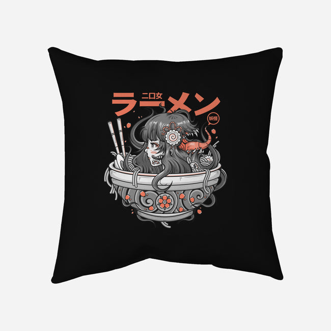Ramen Yokai Girl-none removable cover w insert throw pillow-Bear Noise