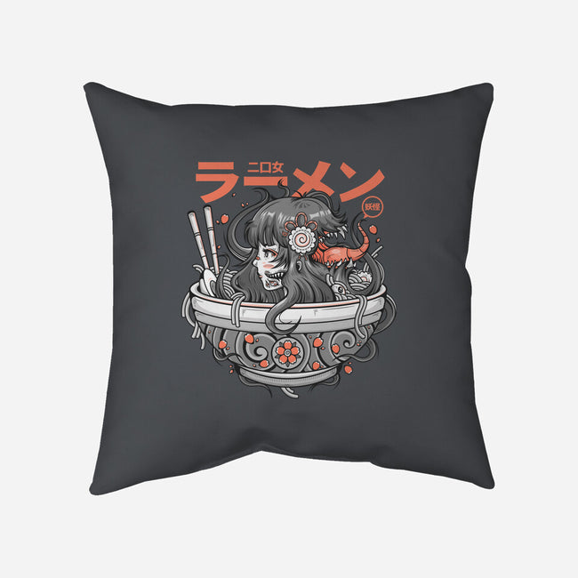 Ramen Yokai Girl-none removable cover w insert throw pillow-Bear Noise