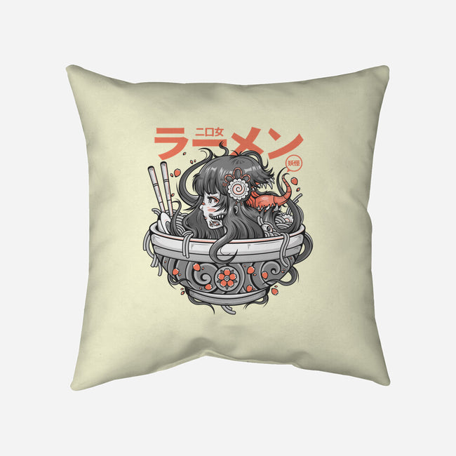 Ramen Yokai Girl-none removable cover w insert throw pillow-Bear Noise