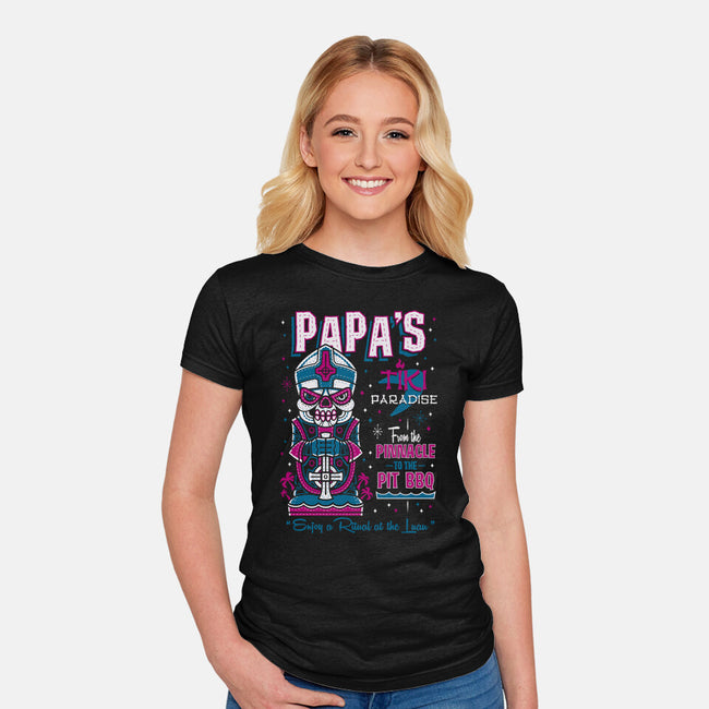 Papa's Tiki Paradise-womens fitted tee-Nemons