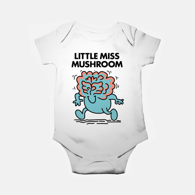 Little Miss Mushroom-baby basic onesie-Aarons Art Room