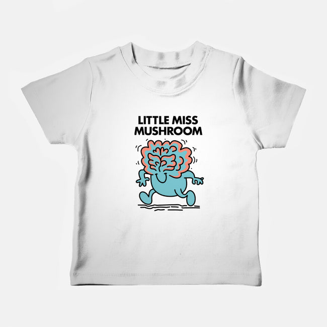 Little Miss Mushroom-baby basic tee-Aarons Art Room