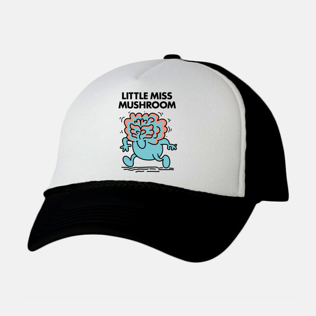 Little Miss Mushroom-unisex trucker hat-Aarons Art Room