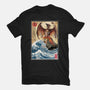 Fire Pteranodon In Japan-womens fitted tee-DrMonekers