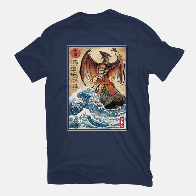 Fire Pteranodon In Japan-womens fitted tee-DrMonekers