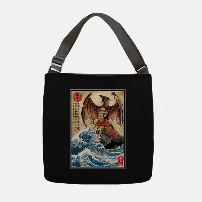 Fire Pteranodon In Japan-none adjustable tote bag-DrMonekers
