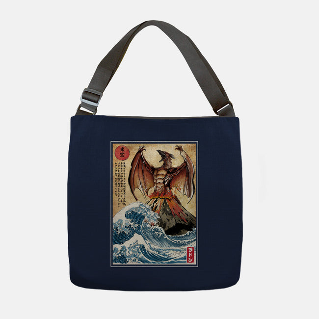 Fire Pteranodon In Japan-none adjustable tote bag-DrMonekers