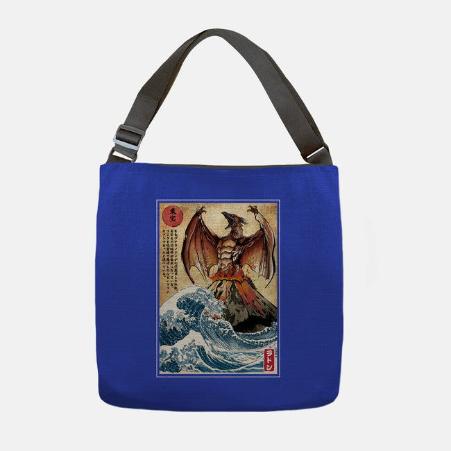 Fire Pteranodon In Japan-none adjustable tote bag-DrMonekers