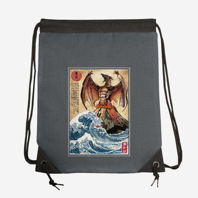 Fire Pteranodon In Japan-none drawstring bag-DrMonekers