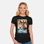 Fire Pteranodon In Japan-womens fitted tee-DrMonekers
