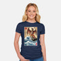 Fire Pteranodon In Japan-womens fitted tee-DrMonekers