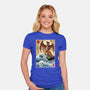 Fire Pteranodon In Japan-womens fitted tee-DrMonekers