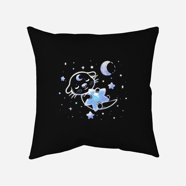 Otter In The Stars-none removable cover w insert throw pillow-TechraNova