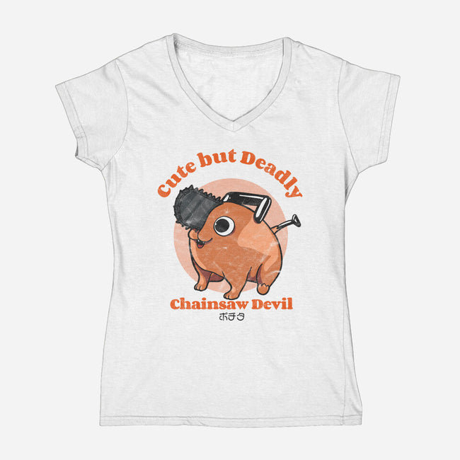 Cute But Deadly-womens v-neck tee-fanfreak1